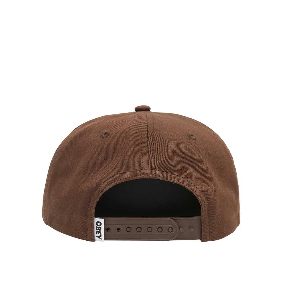 Obey Obey Lowercase 5 Panel Snapback - Brown