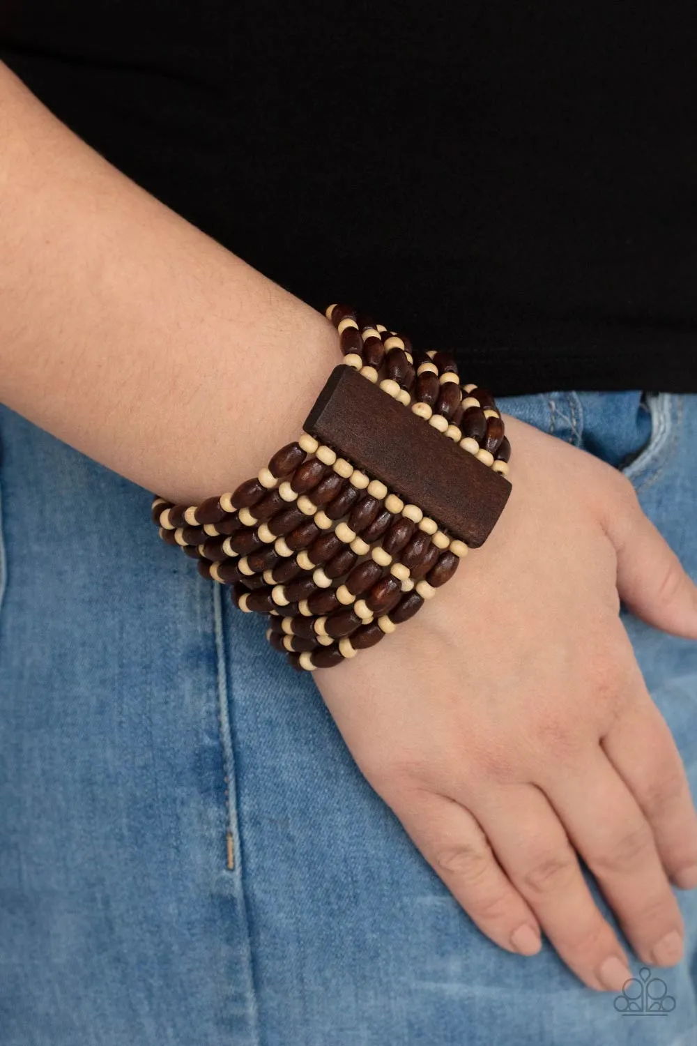 Open Door Jewelry - Cayman Carnival - Brown Bracelet - Paparazzi Accessories