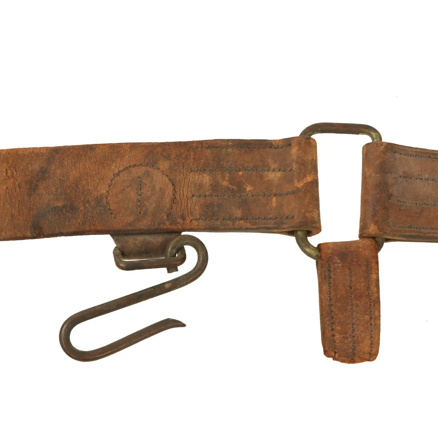Original British Victorian Boer War Era Royal Canadian Artillery Officers Leather Belt