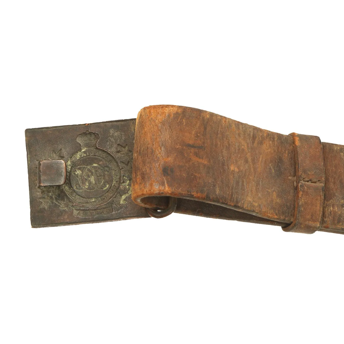 Original British Victorian Boer War Era Royal Canadian Artillery Officers Leather Belt