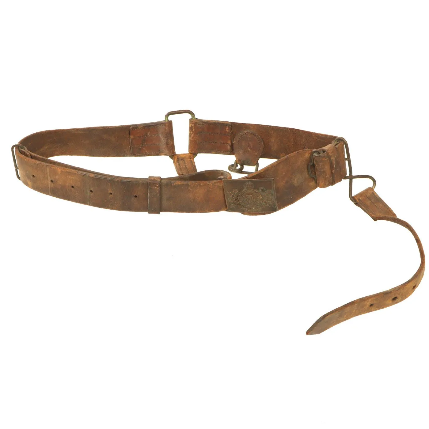 Original British Victorian Boer War Era Royal Canadian Artillery Officers Leather Belt