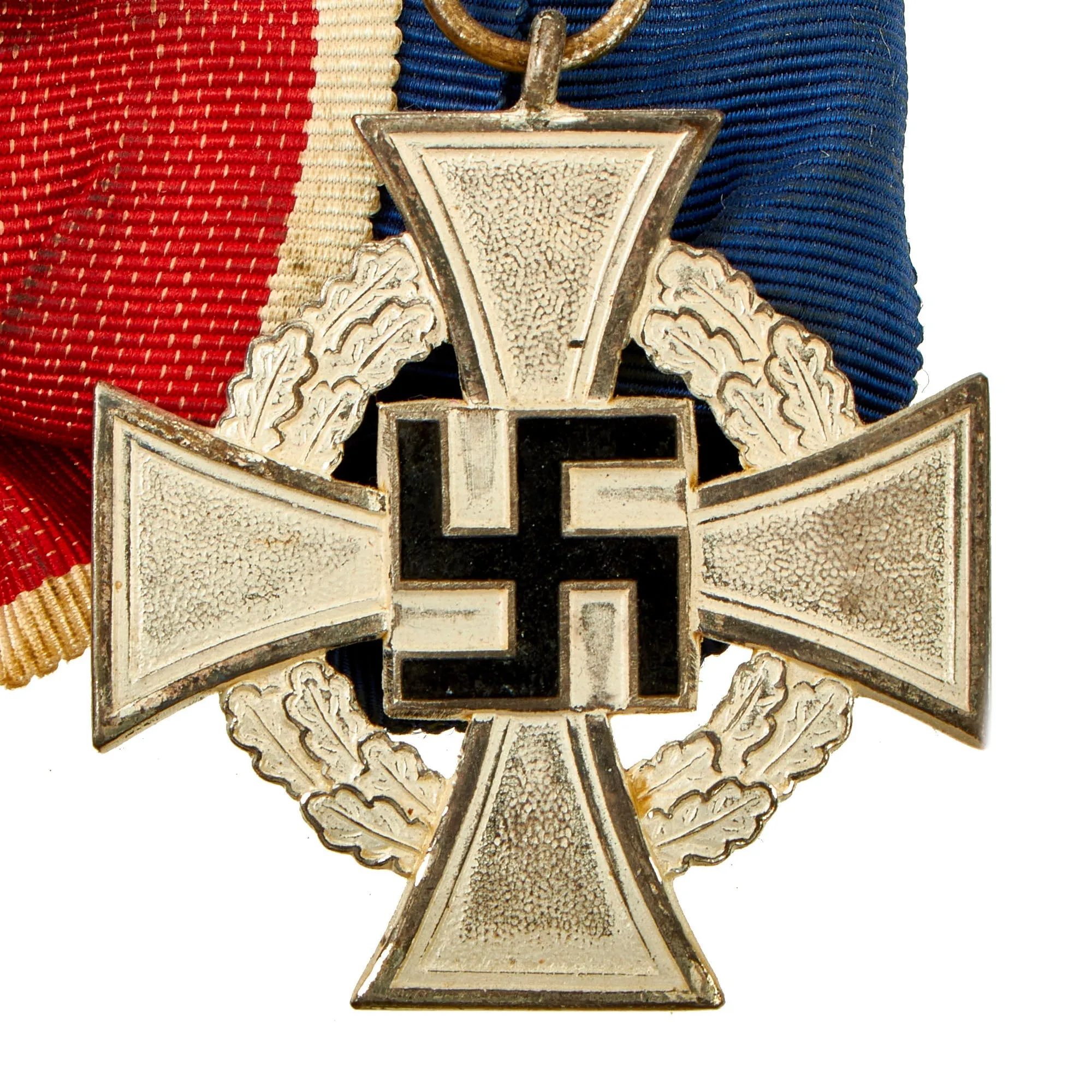 Original German WWI & WWII Medal Bar with Hindenburg Cross, Red Cross Awards & 25 Year Service Decoration - 4 Awards