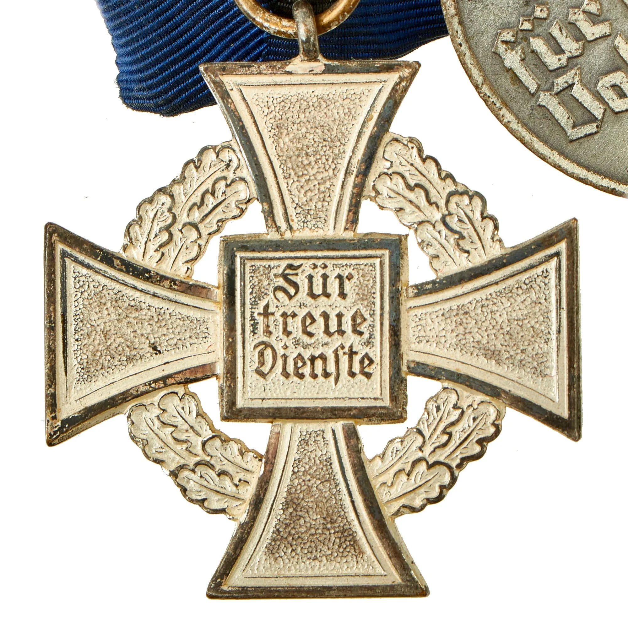 Original German WWI & WWII Medal Bar with Hindenburg Cross, Red Cross Awards & 25 Year Service Decoration - 4 Awards