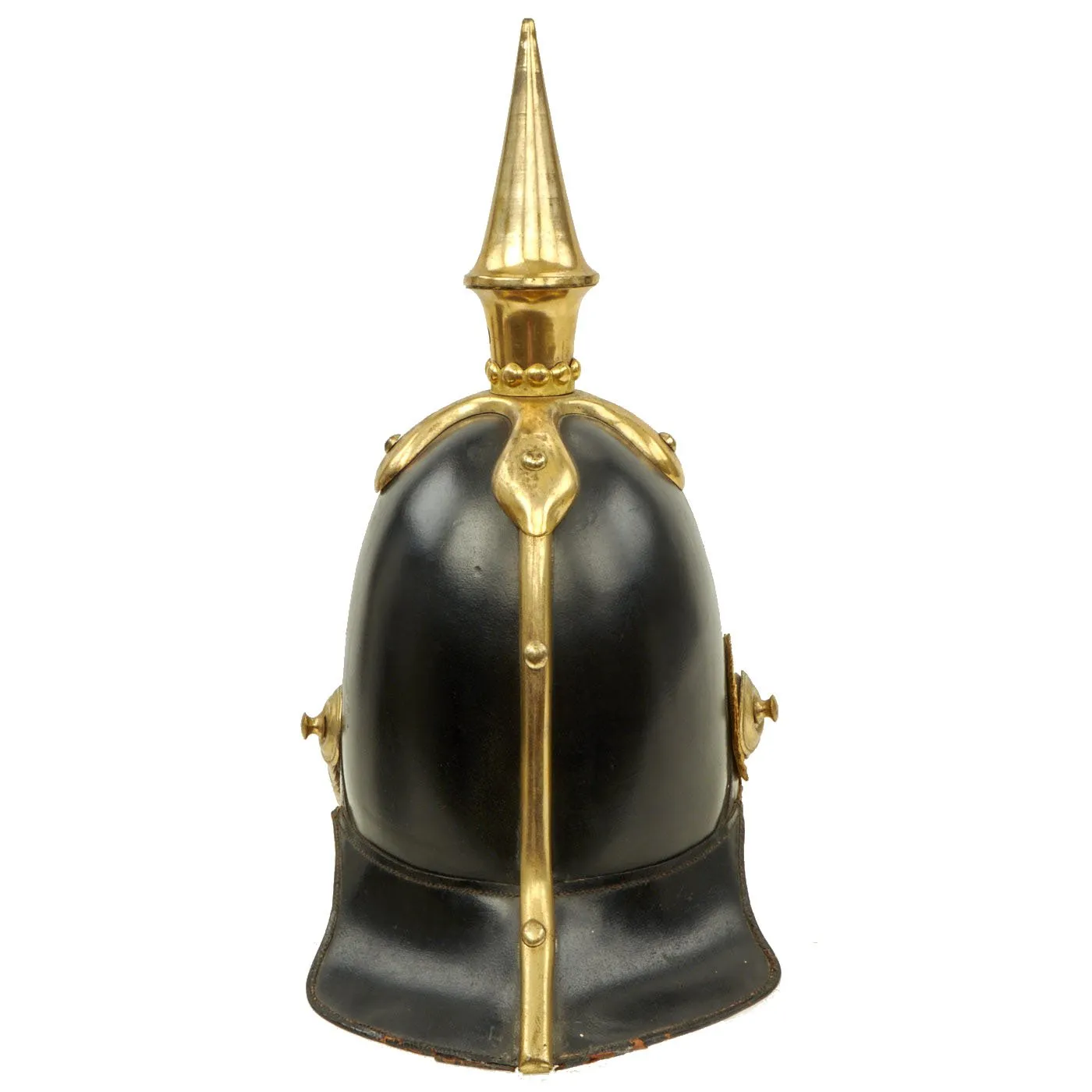 Original Magnificent Swedish Named Royal Guard M1845 Pickelhaube Spiked Leather Helmet with Transit Case