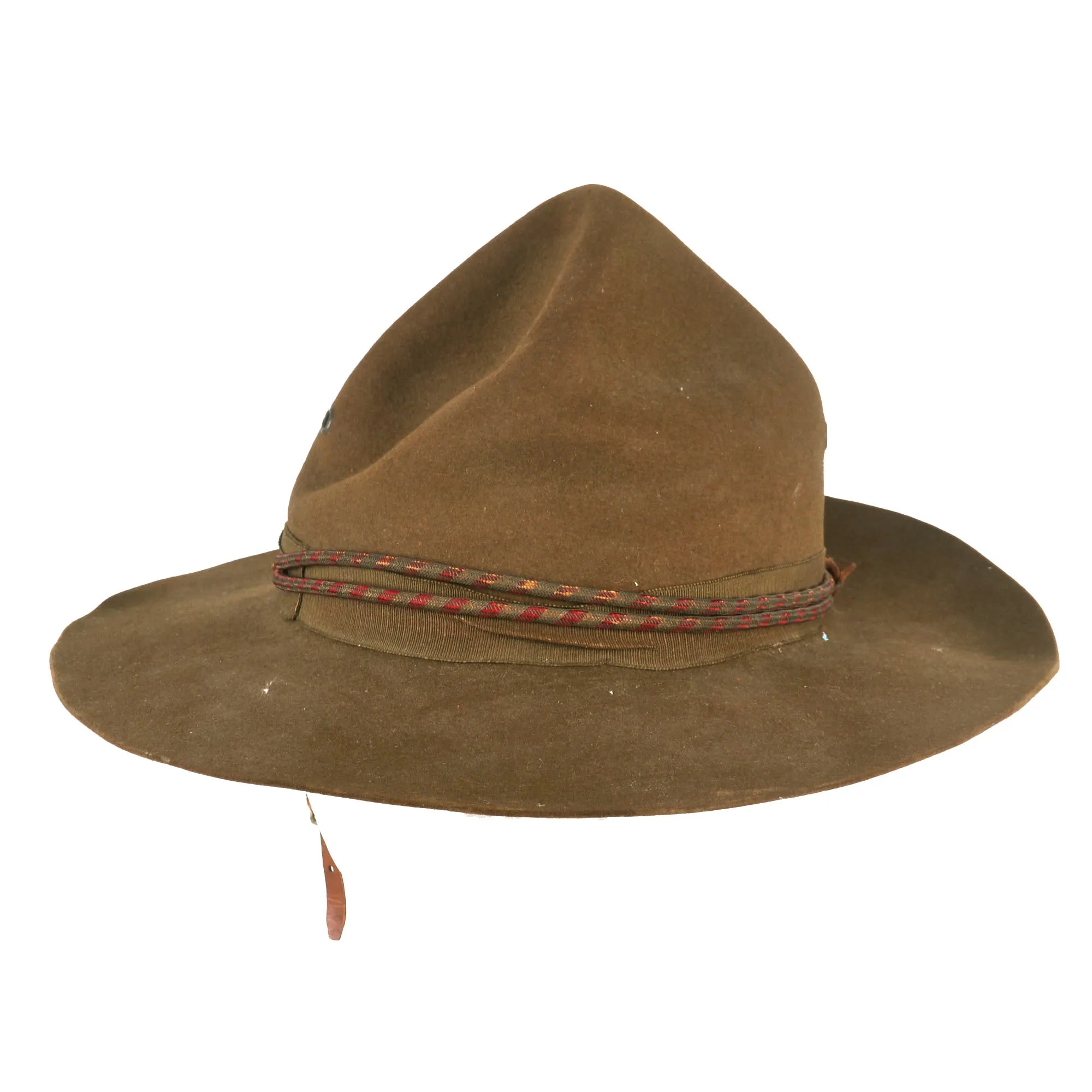 Original U.S. Pre-WWII U.S.M.C. 1920s-1930s Officer’s M-1912 Campaign Hat with Cord & EGA - Original Chinstrap