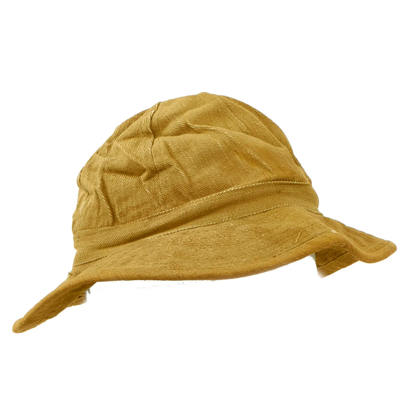 Original U.S. WWI US Army M1909 Brown Denim Fatigue “Daisy Mae” Work Hat Dated 1918 - Size 7