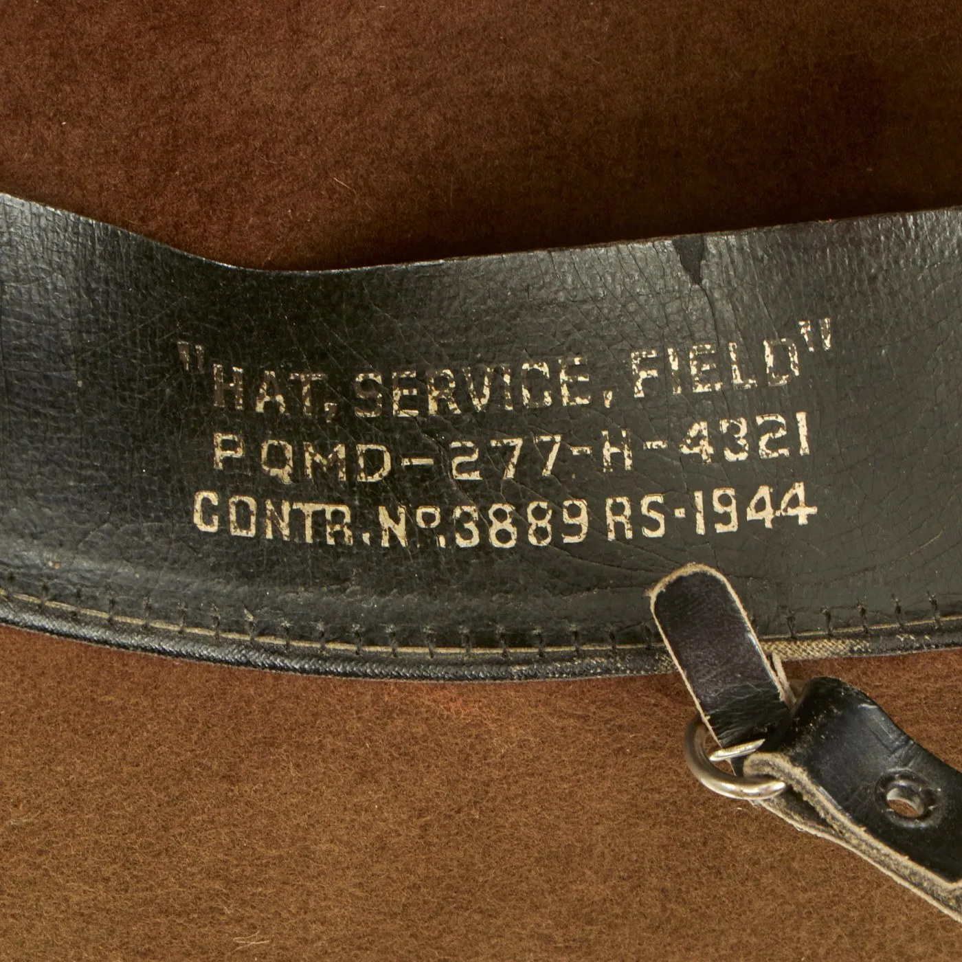 Original U.S. WWII 1944 Dated Marine Corps Pressed Felt Officer Campaign Hat with EGA - Named