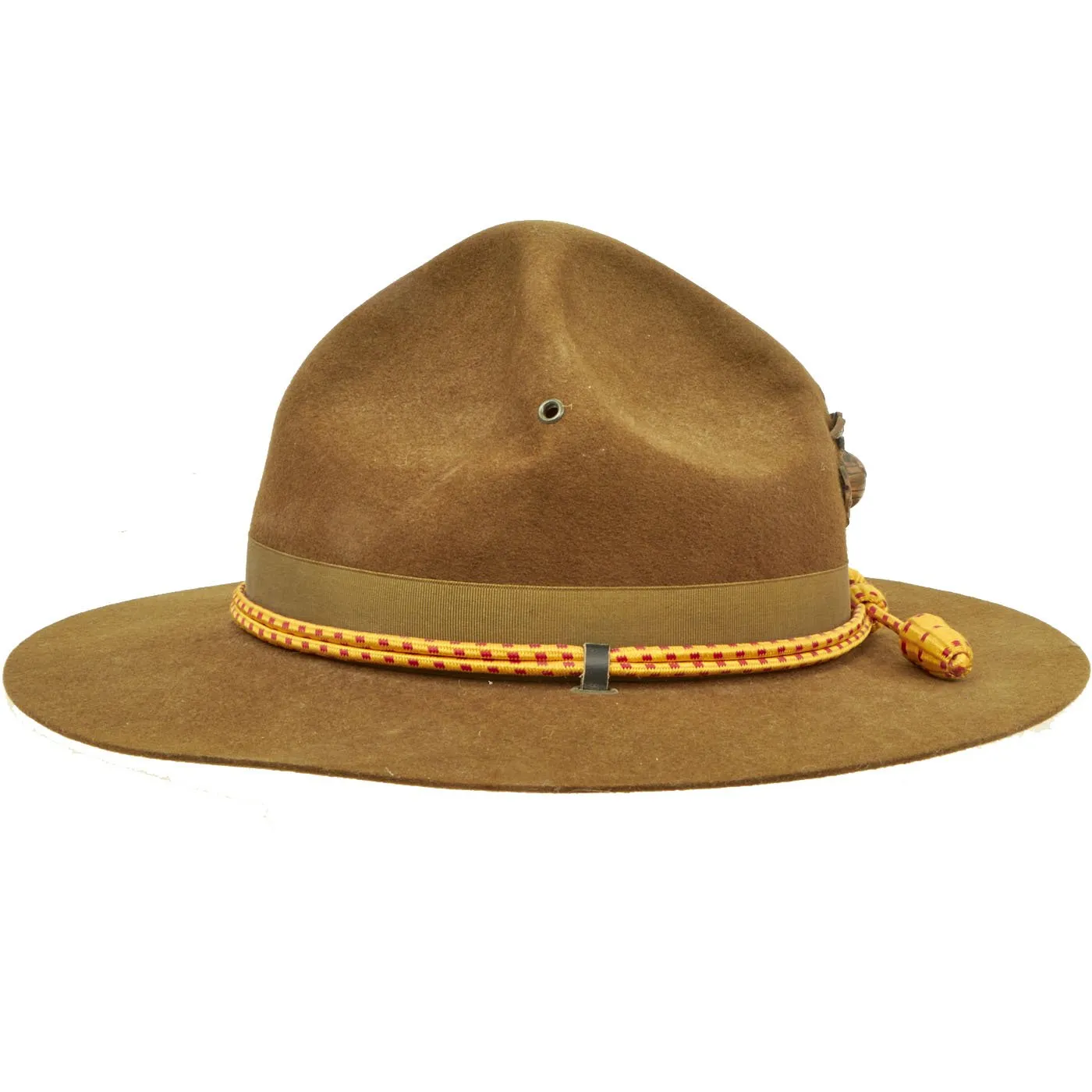 Original U.S. WWII 1944 Dated Marine Corps Pressed Felt Officer Campaign Hat with EGA - Named