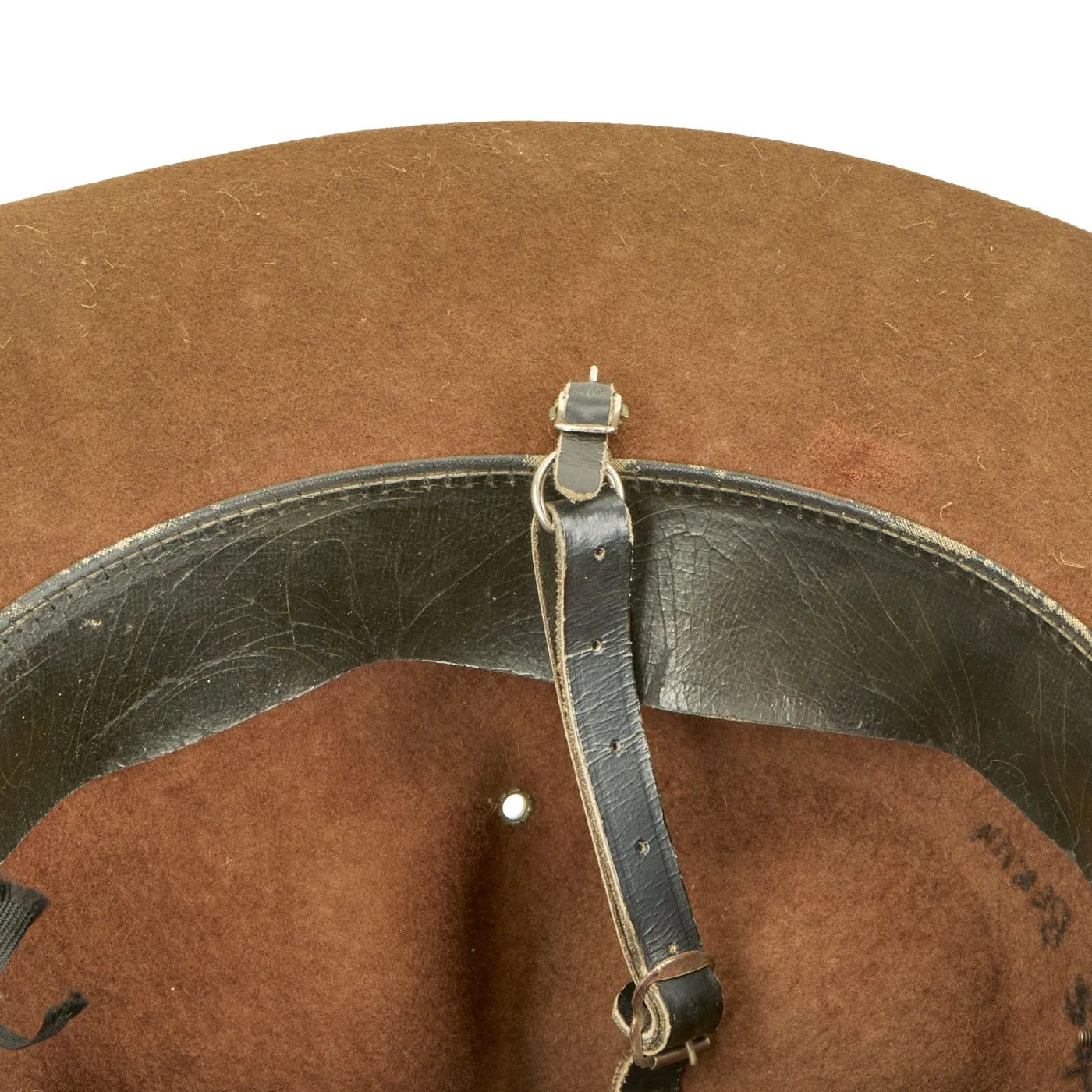 Original U.S. WWII 1944 Dated Marine Corps Pressed Felt Officer Campaign Hat with EGA - Named