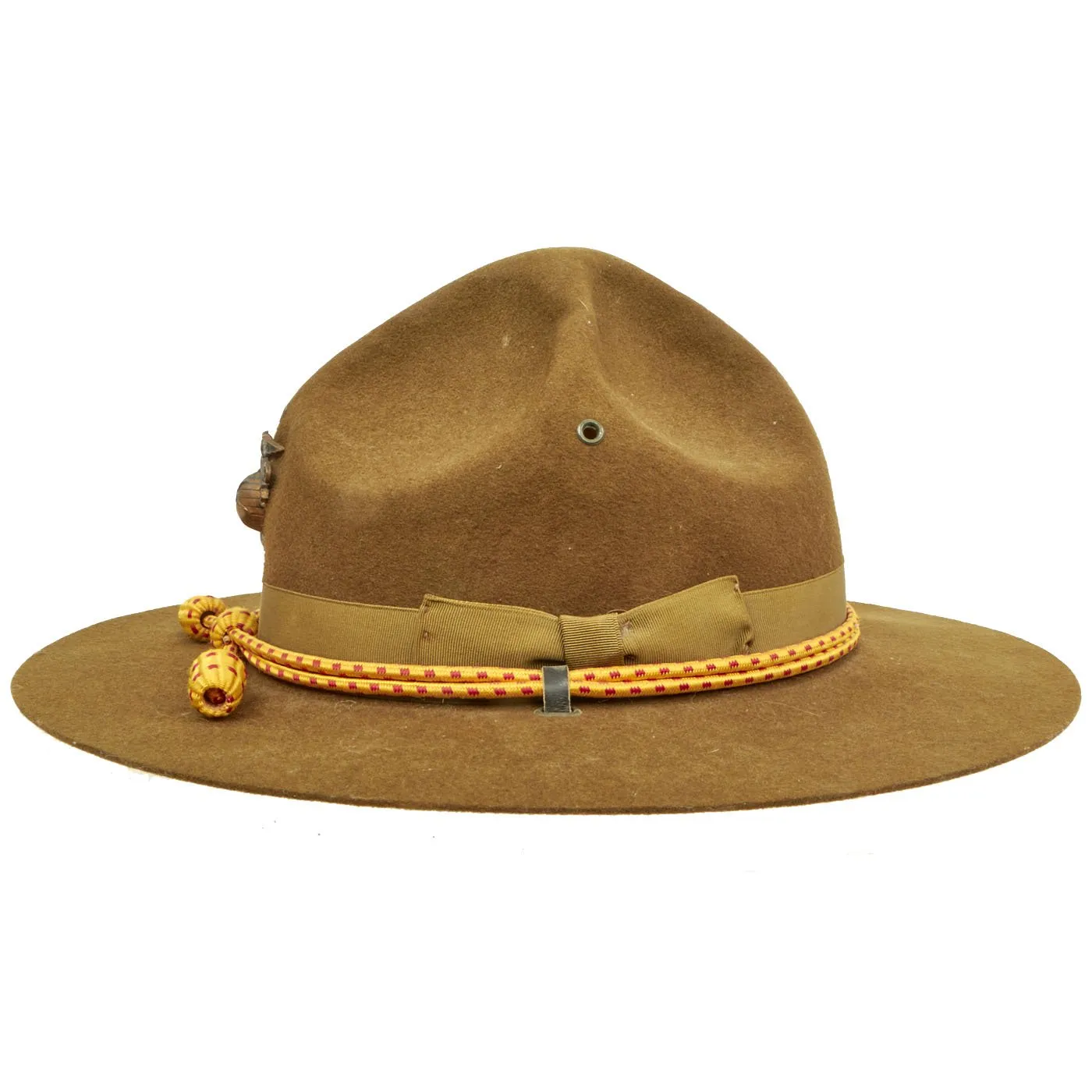Original U.S. WWII 1944 Dated Marine Corps Pressed Felt Officer Campaign Hat with EGA - Named