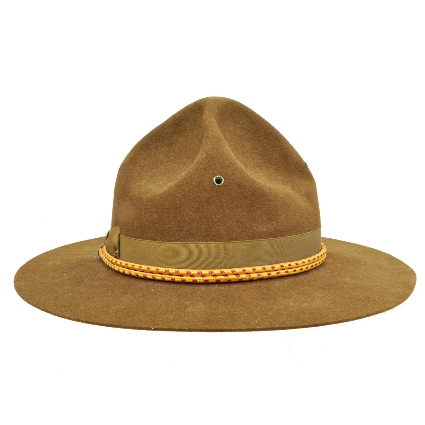 Original U.S. WWII 1944 Dated Marine Corps Pressed Felt Officer Campaign Hat with EGA - Named