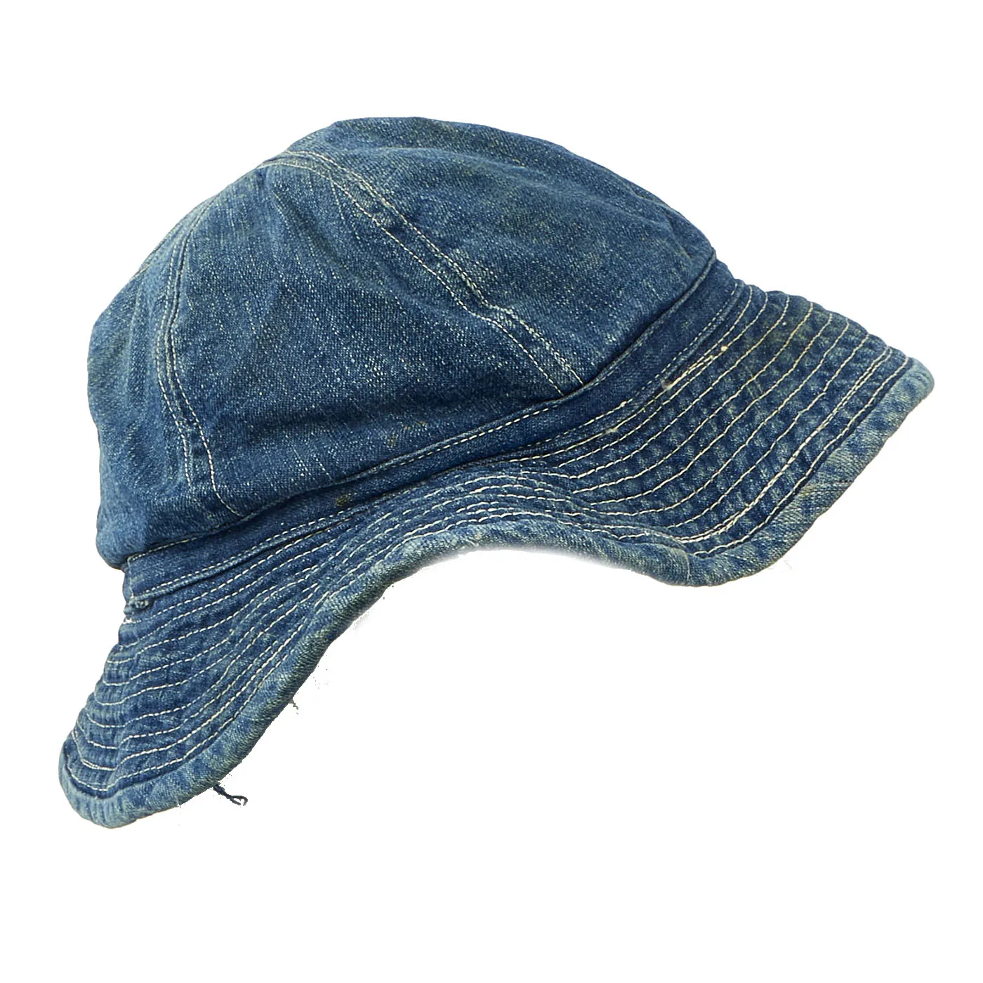 Original WWII U.S. Army M-37 Daisy Mae Blue Denim Fatigue Work Hat - Approximate Size 7 ⅝