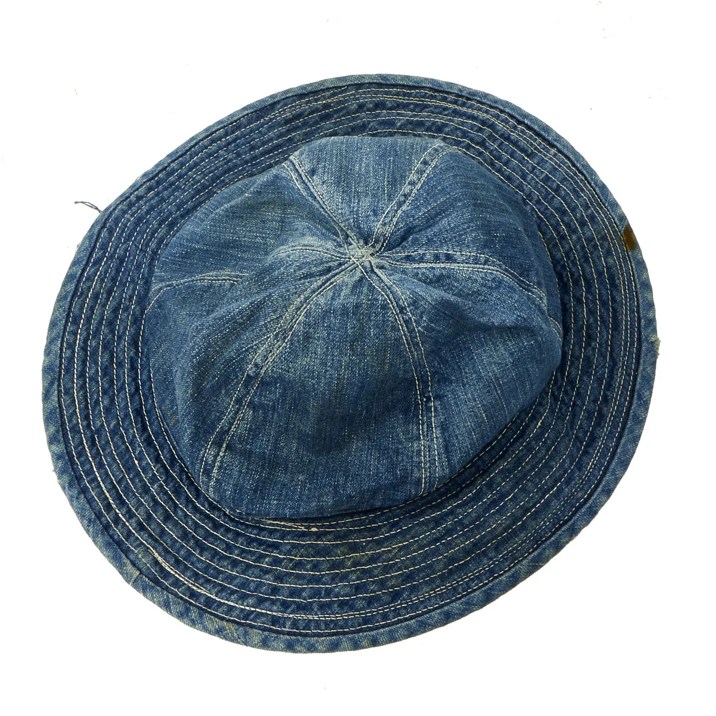 Original WWII U.S. Army M-37 Daisy Mae Blue Denim Fatigue Work Hat - Approximate Size 7 ⅝
