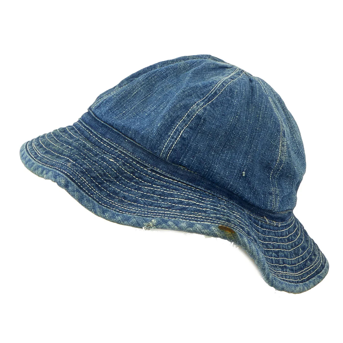 Original WWII U.S. Army M-37 Daisy Mae Blue Denim Fatigue Work Hat - Approximate Size 7 ⅝