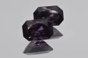 Pair Bluish Violet Spinel Gemstones for sale. Octagon Cut.