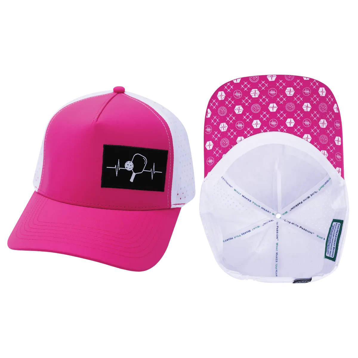 Pickleball Hat | Trucker Hat | Neon Pink - White