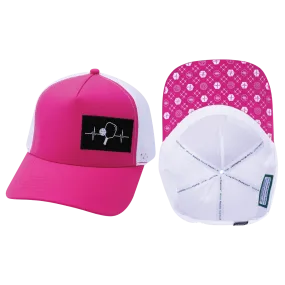 Pickleball Hat | Trucker Hat | Neon Pink - White