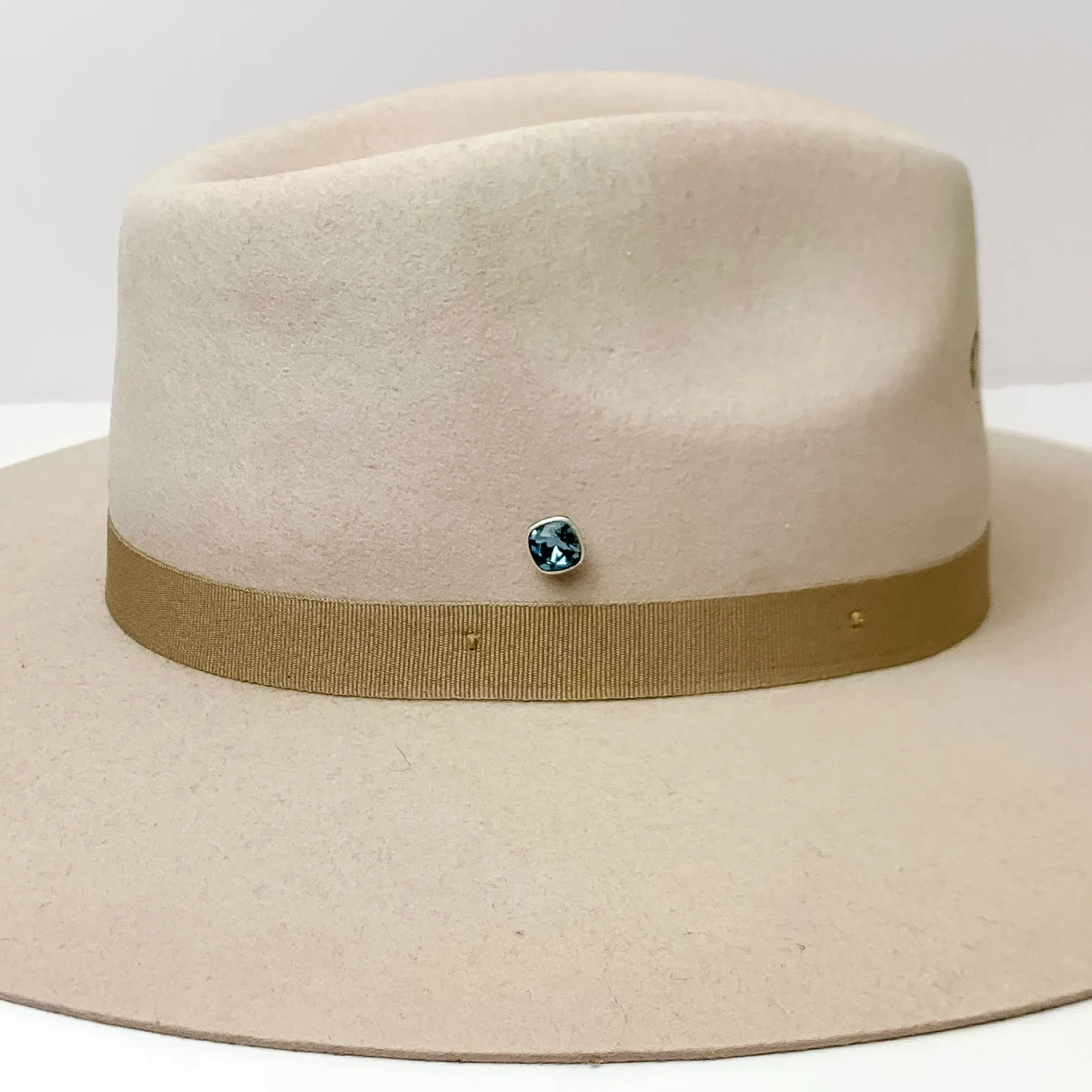 Pink Panache | Silver Tone 10mm Hat Pin with Denim Blue Cushion Cut Crystal