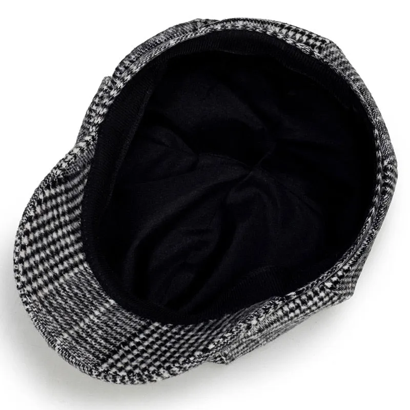 Plaid Newsboy Cap Womens Accessories