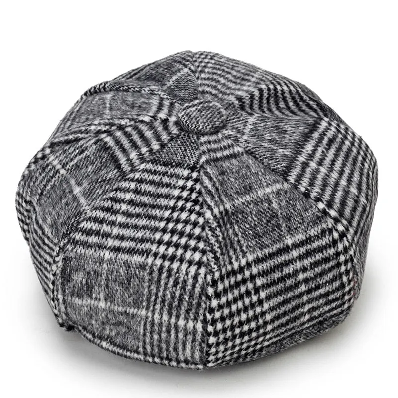 Plaid Newsboy Cap Womens Accessories