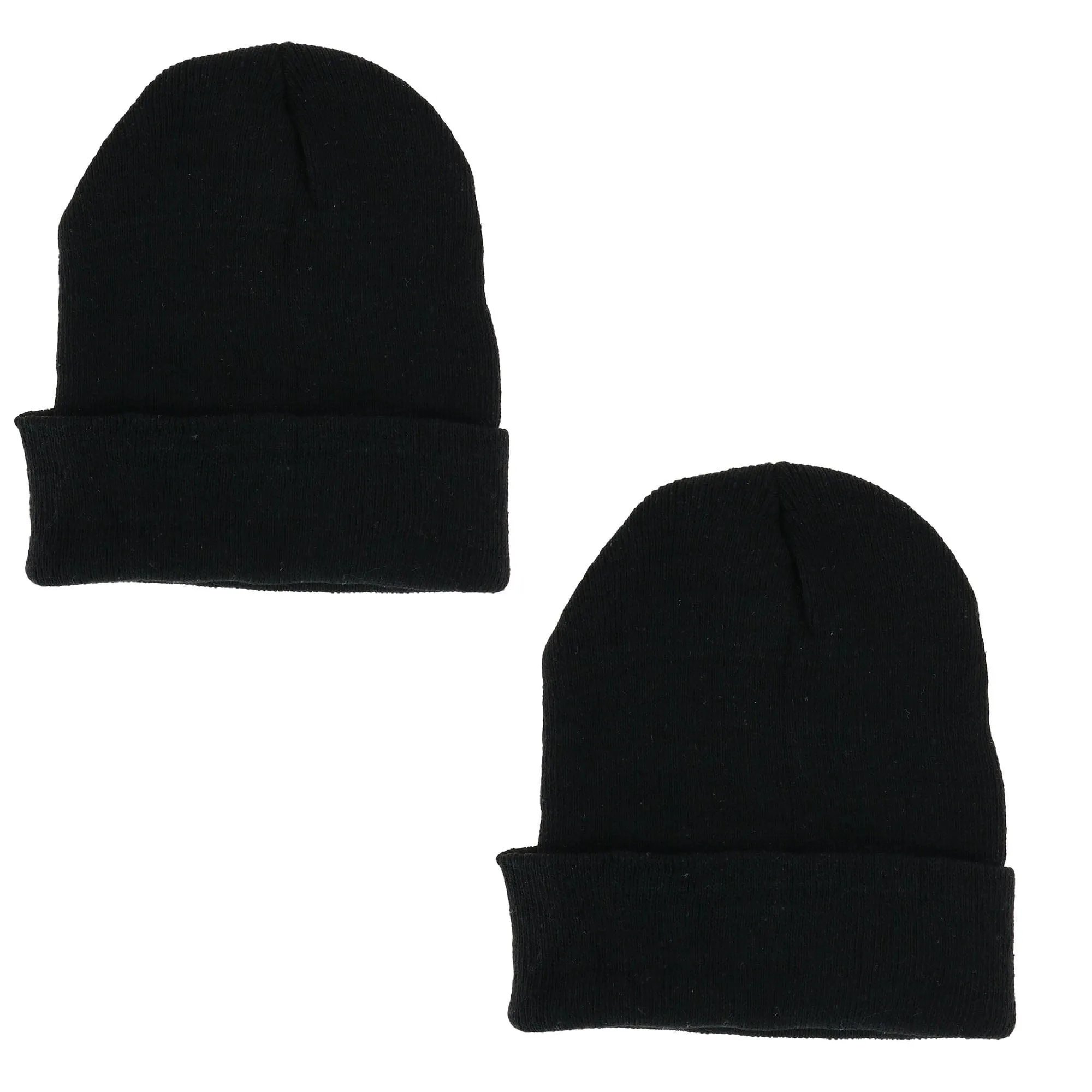 Polar Extreme Men's Basic Winter Beanie Cuff Cap (2 Pack)