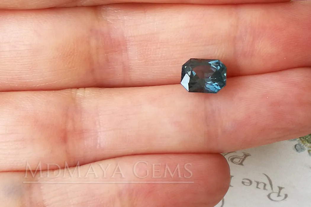 Pretty Bluish Gray Spinel Unheated, Octagon Cut, 1.78 ct.