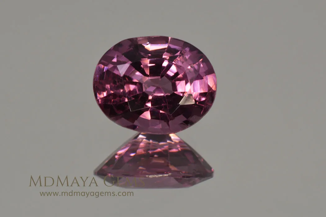 Purple Red Spinel. Oval cut. 1.66 ct.  Beautiful Gem!
