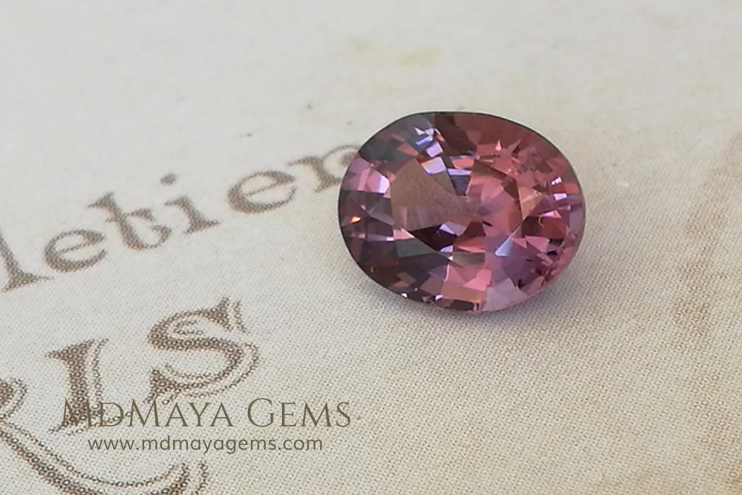 Purple Red Spinel. Oval cut. 1.66 ct.  Beautiful Gem!