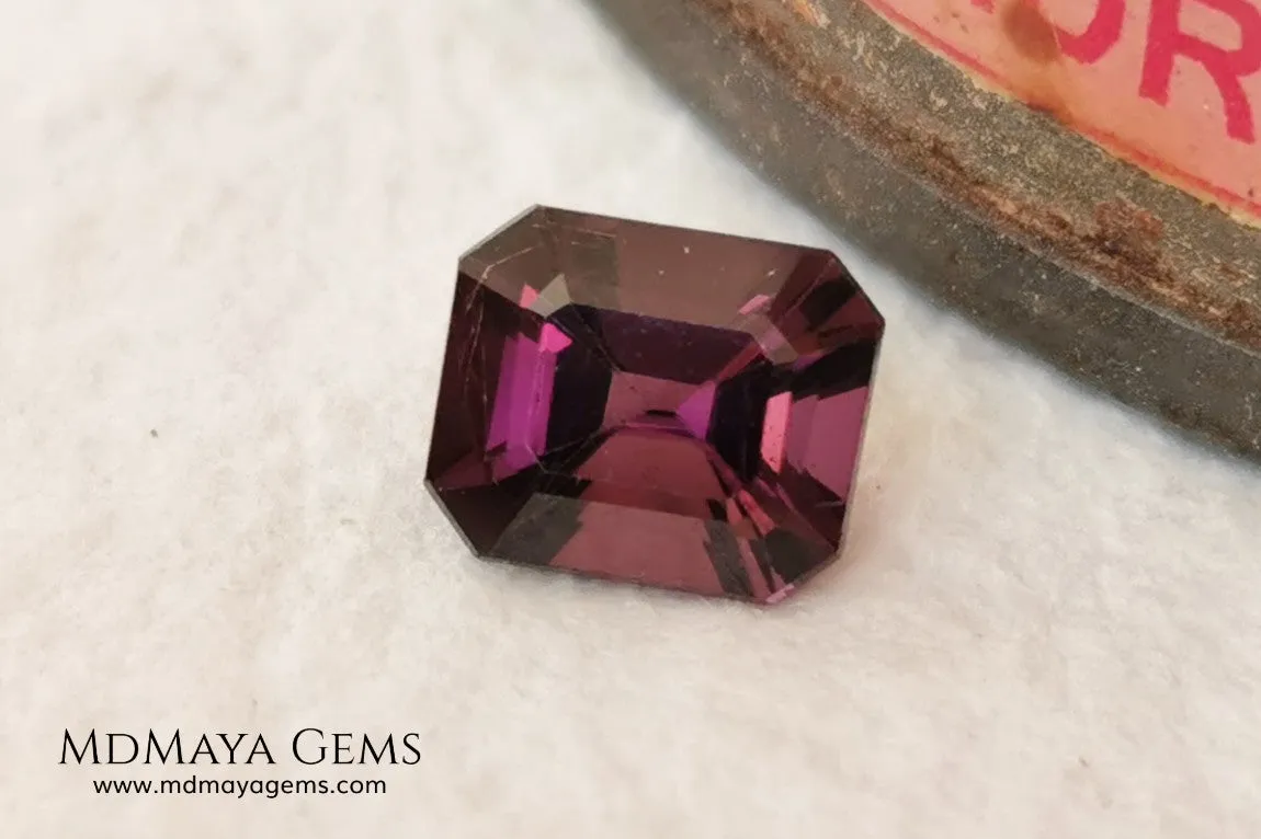 Purple Spinel from Mogok. Emerald Cut. 1.13 ct.