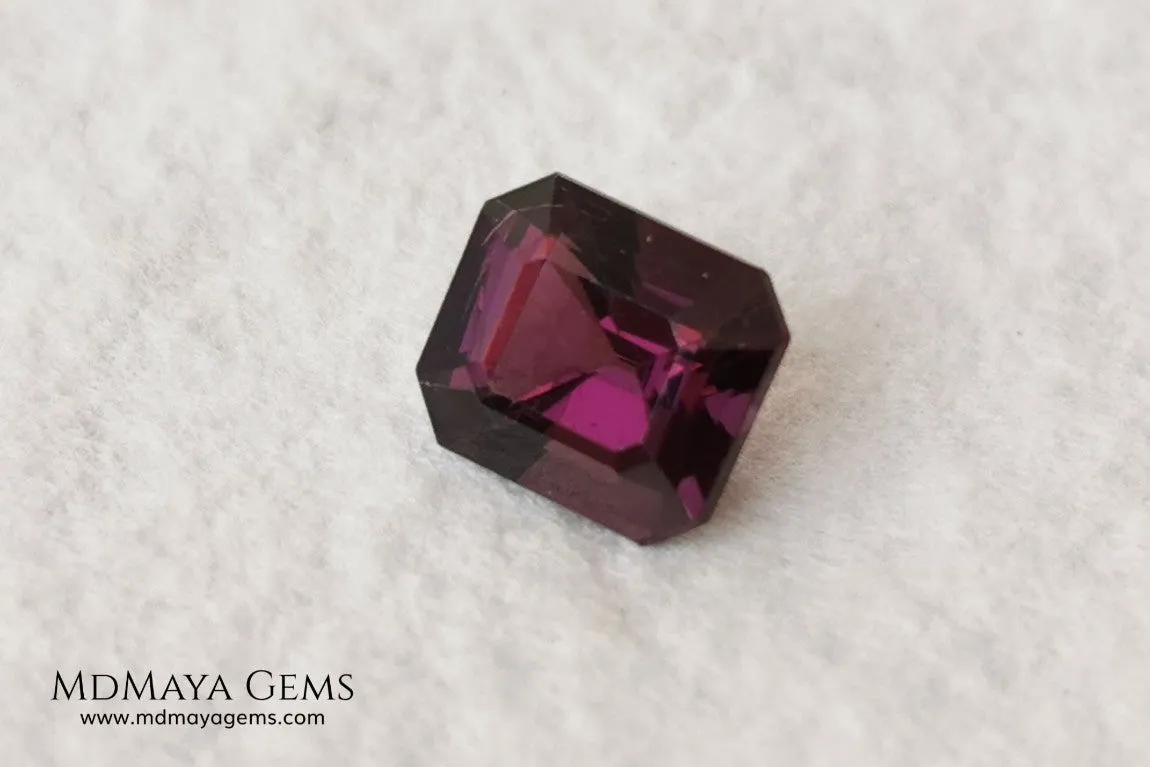 Purple Spinel from Mogok. Emerald Cut. 1.13 ct.