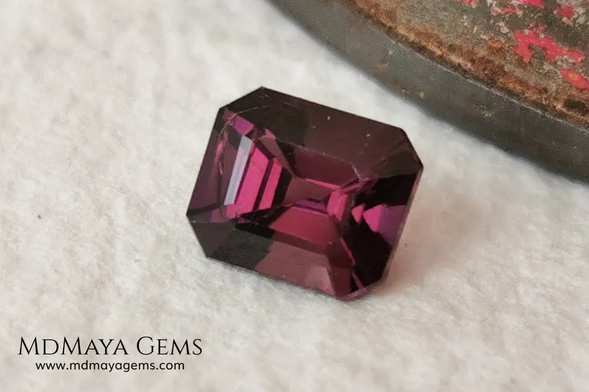 Purple Spinel from Mogok. Emerald Cut. 1.13 ct.