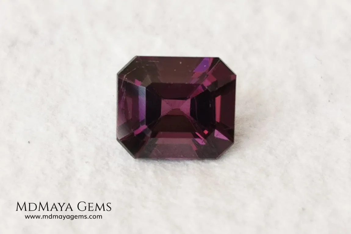Purple Spinel from Mogok. Emerald Cut. 1.13 ct.