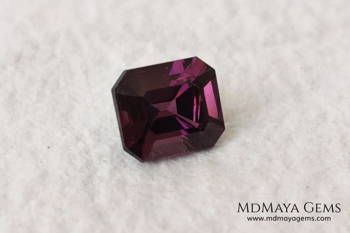 Purple Spinel from Mogok. Emerald Cut. 1.13 ct.