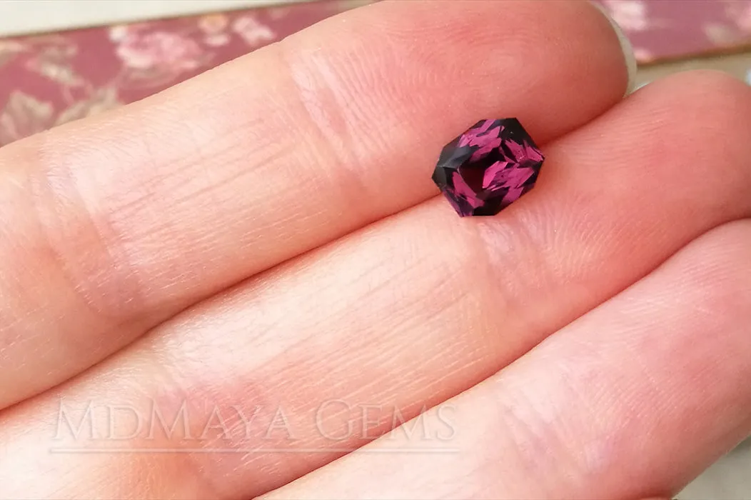Purple Spinel Gemstone. Octangon Cut. 1.41 ct.