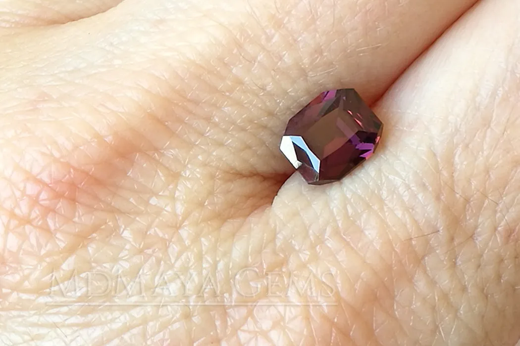 Purple Spinel Gemstone. Octangon Cut. 1.41 ct.