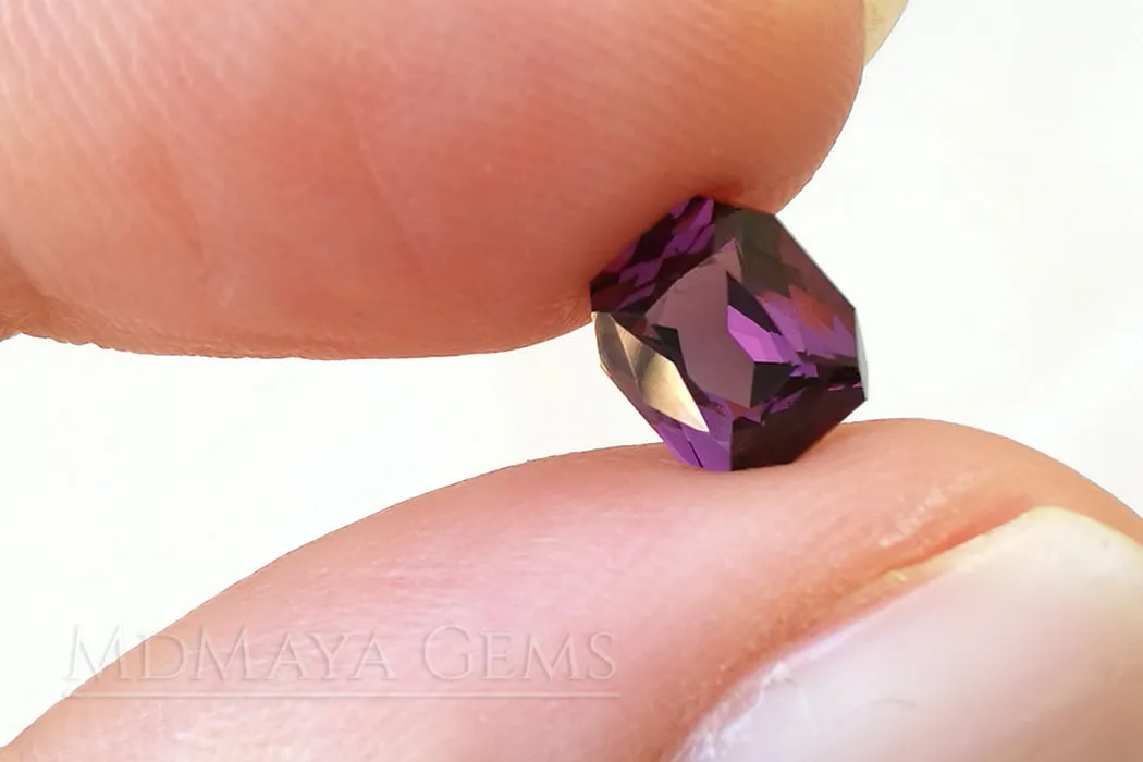 Purple Spinel Gemstone. Octangon Cut. 1.41 ct.