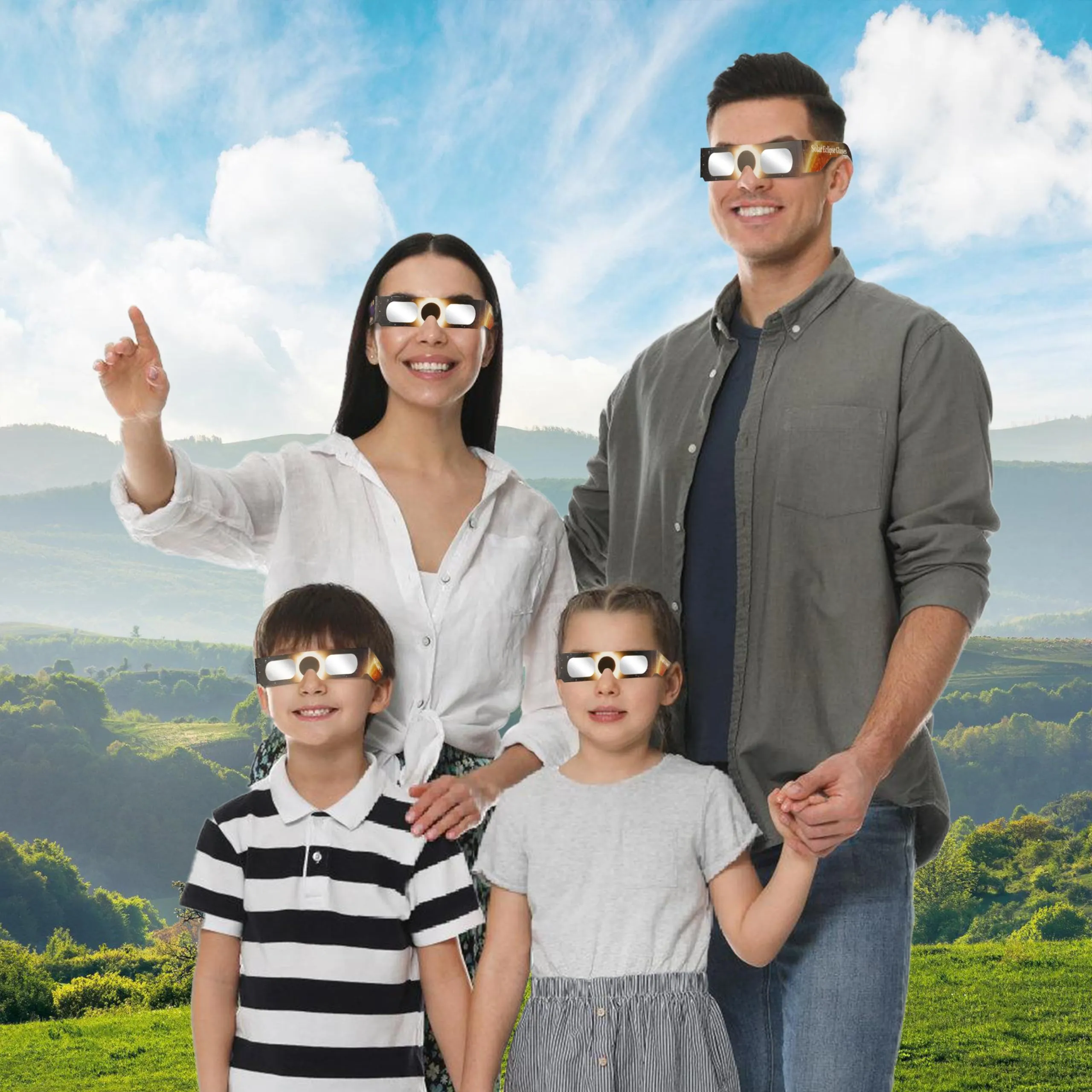 QONBINK Solar Eclipse Glasses Approved 2024, CE and ISO Certified Solar Eclipse Observation Glasses, Safe Shades (12 Pack)