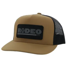 "Rodeo" Hooey Tan / Black 5-Panel Trucker with Serape / Black Rectangle Patch - 2253T-TNBK