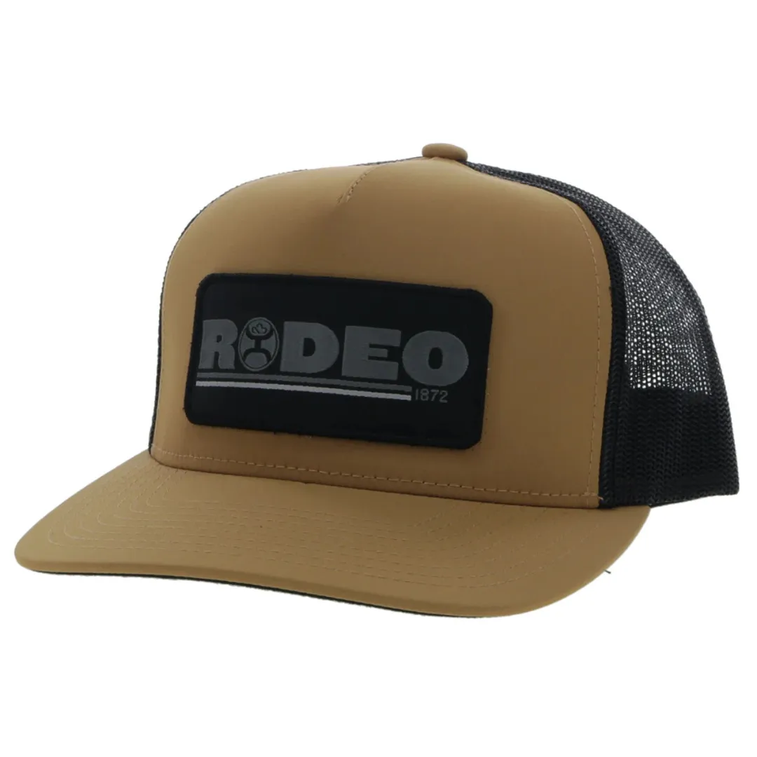 "Rodeo" Hooey Tan / Black 5-Panel Trucker with Serape / Black Rectangle Patch - 2253T-TNBK