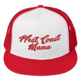 "West Coast Mama" Embroidered Hat, Red