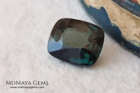 Rare Blue Green Spinel 1.86 ct cushion cut