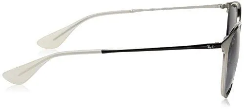 Ray-Ban Erika Metal Round Sunglasses, BRUSCHED SILVER, 54 mm