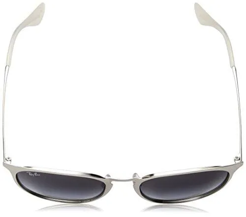 Ray-Ban Erika Metal Round Sunglasses, BRUSCHED SILVER, 54 mm