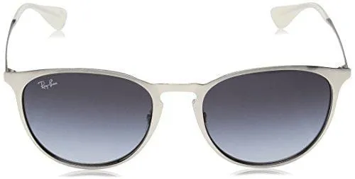 Ray-Ban Erika Metal Round Sunglasses, BRUSCHED SILVER, 54 mm
