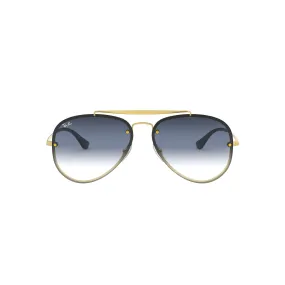 Ray Ban Gold Sunglasses with Blue Mirror Gradient Lenses-RB_3584N_91400S_61mm
