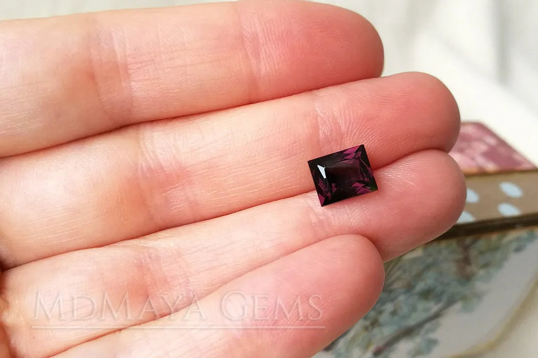 Reddish Purple Spinel Rectangle Shape 2.28 ct