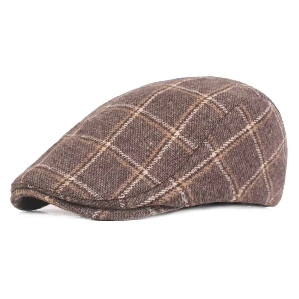 Reulli Plaid Cotton Flat Cap