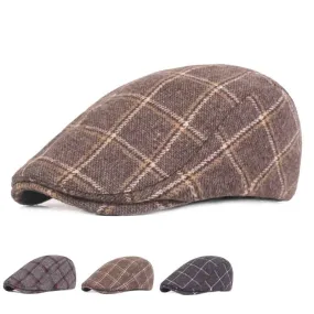 Reulli Plaid Cotton Flat Cap