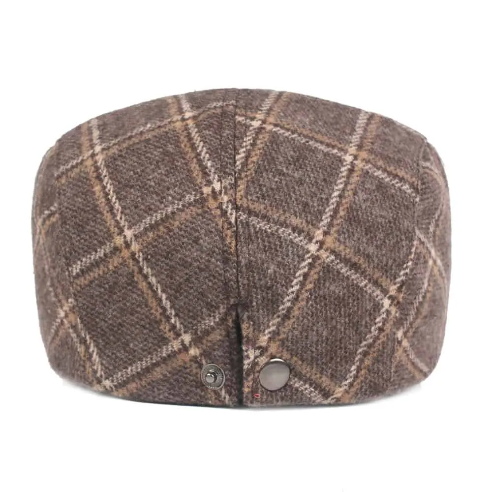 Reulli Plaid Cotton Flat Cap