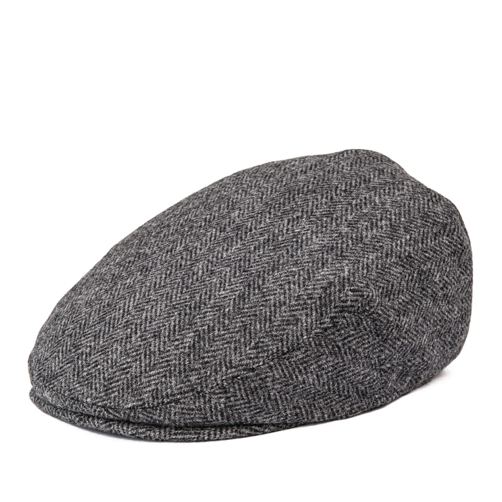 Royal Herringbone Wool Flat Cap